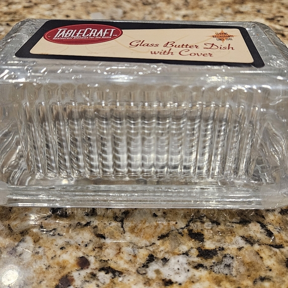 Glass Butter Dish with Cover BRAND NEW - Picture 2 of 7